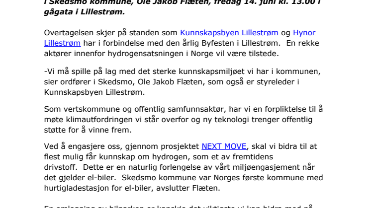 ix35 hydrogenbil - pressemelding fra Skedsmo kommune