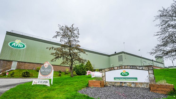 Arla Werk Taw Valley in North Tawton, Großbritannien.