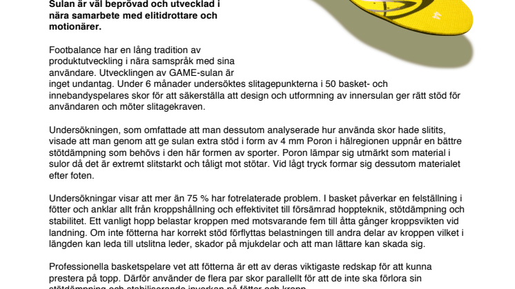 Footbalance GAME – en ny innersula för tuffa bollsporter