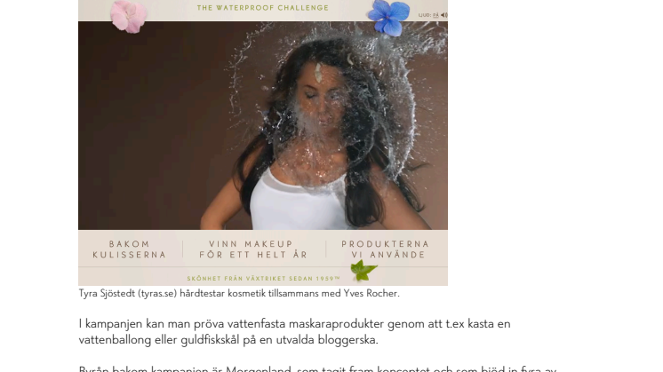 YVES ROCHER VATTENTESTAR NORDENS BLOGGELIT