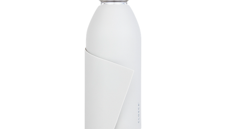 Vattenflaska i glas med silikonfodral, frilagd