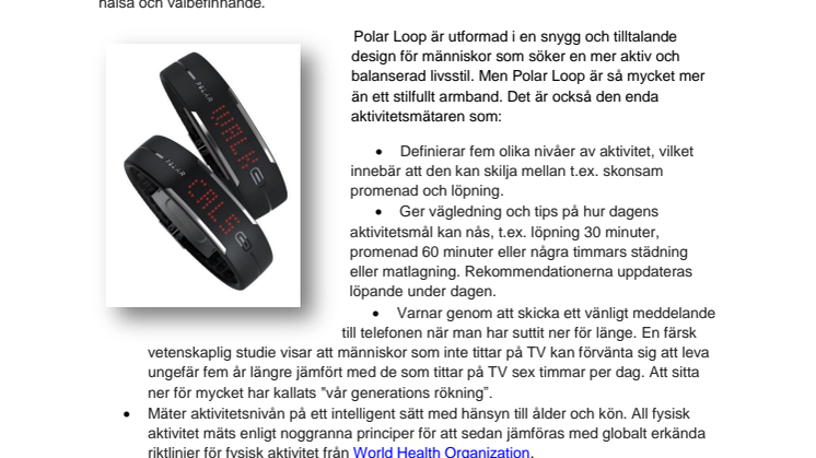 Polar Loop -  En smart och stilfull aktivitetsmätare