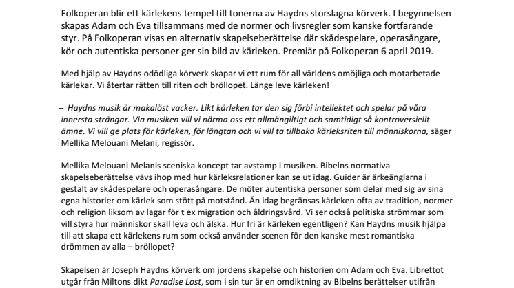 ​FOLKOPERAN SAMARBETAR MED KULTURHUSET STADSTEATERN