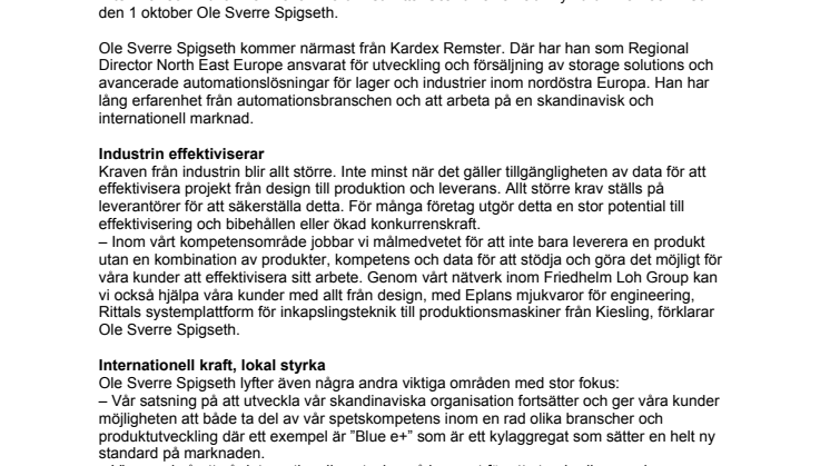 Ny VD på Rittal Scandinavian ab - Stärker position i Skandinavien