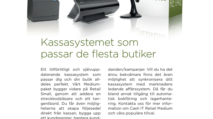 Cash IT Retail Medium - Kassasystemet som passar de flesta butiker