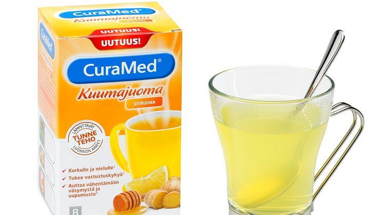 CuraMed-kuumajuomalla ja lakritsinmakuisella kurkkutabletilla helpotusta hengitysteille