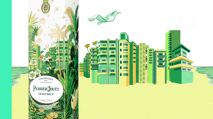 Perrier-Jouët Grand Brut får på seg festdrakt