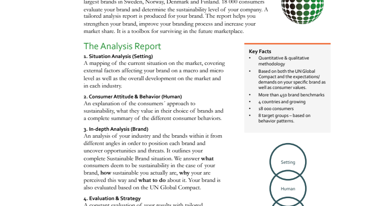 Informationsblad - Sustainable Brand Index™ 2013