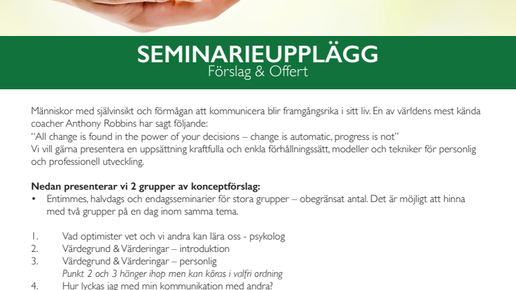 Leventa seminarier & workshops & föreläsningar - kortversion