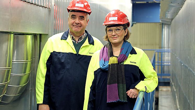 Nils Edberg, platschef SSAB Luleå och Anneli Sjömark, vd Luleå Energi.