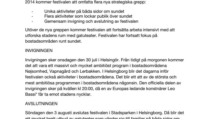 Gatuteaterfestivalen Passage 2014 - bygger en bro över sundet