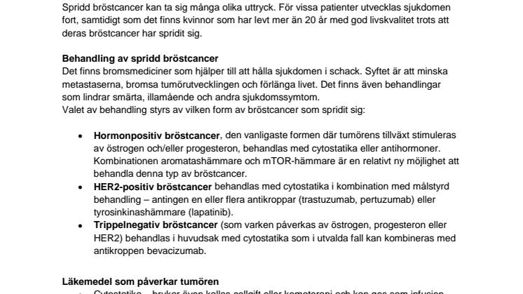 Fakta om spridd bröstcancer