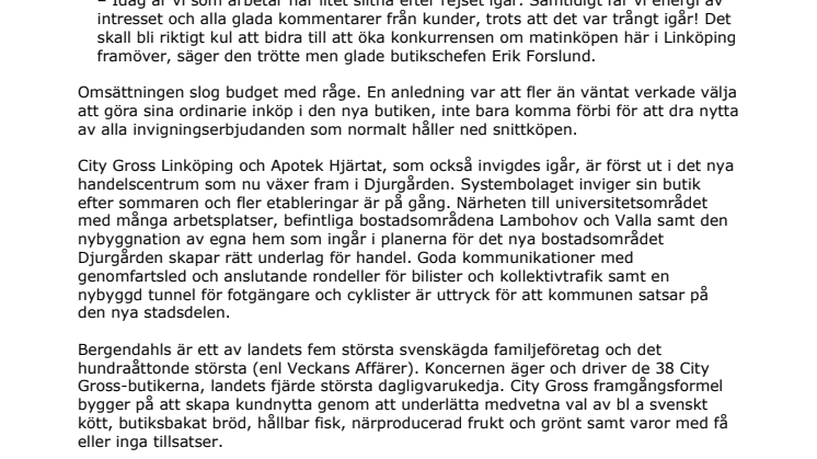 Rekordanstormning när City Gross öppnade i Linköping