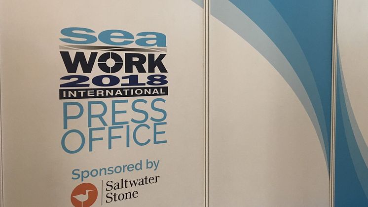 Saltwater Stone has announced its continued commitment to Seawork International by sponsoring the event press office for the sixth year in succession.