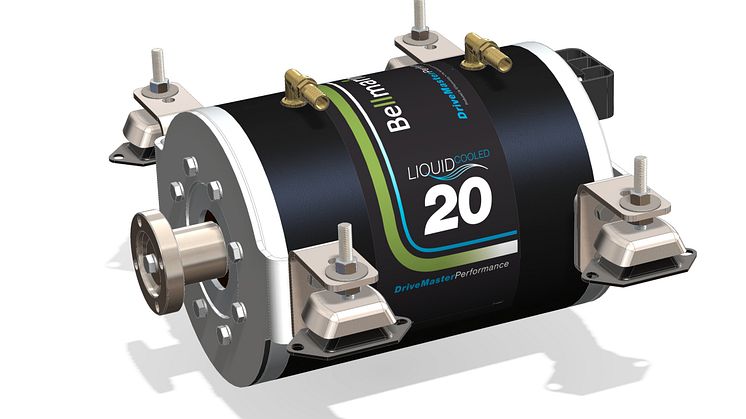 Hi-res image - Fischer Panda UK - Fischer Panda UK's 48v Bellmarine 20kW DriveMaster Ultimate water-cooled brushless motor system provides quiet, efficient and service-free electric propulsion for barge Sacred