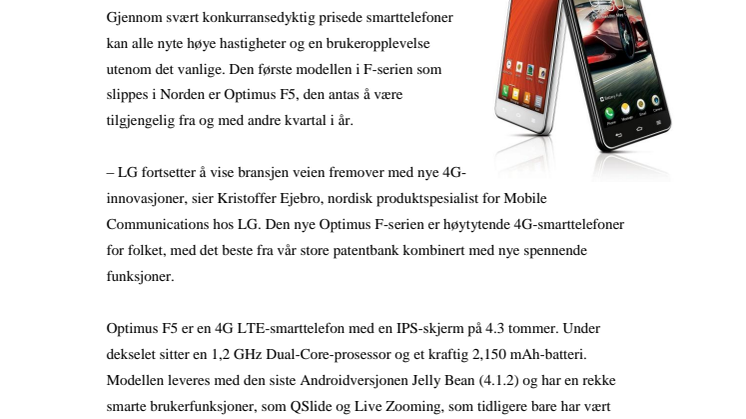 LG OPTIMUS F5 – EN 4G-TELEFON FOR FOLKET