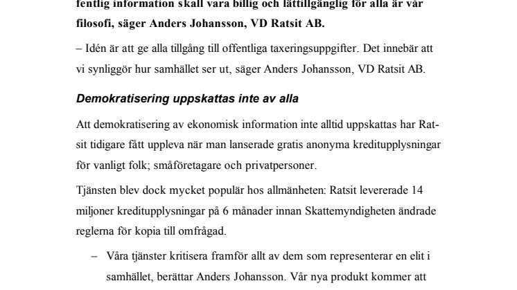 Ratsit avslöjar de sociala klyftorna.