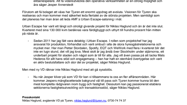 Tjurens framgång kräver ny VD.