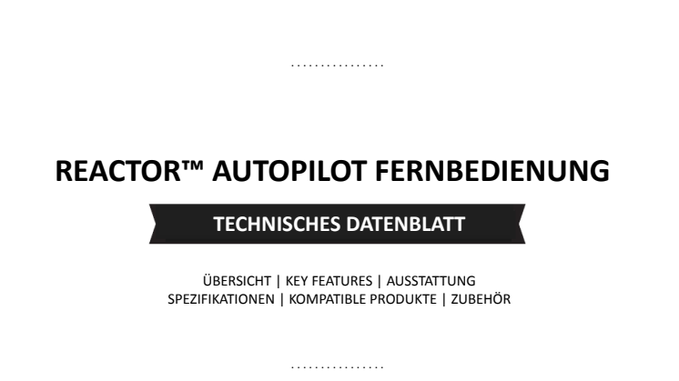 Datenblatt Garmin Reactor Autopilot Fernbedienung 