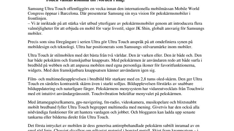 Samsungs Ultra Touch det bästa av två världar