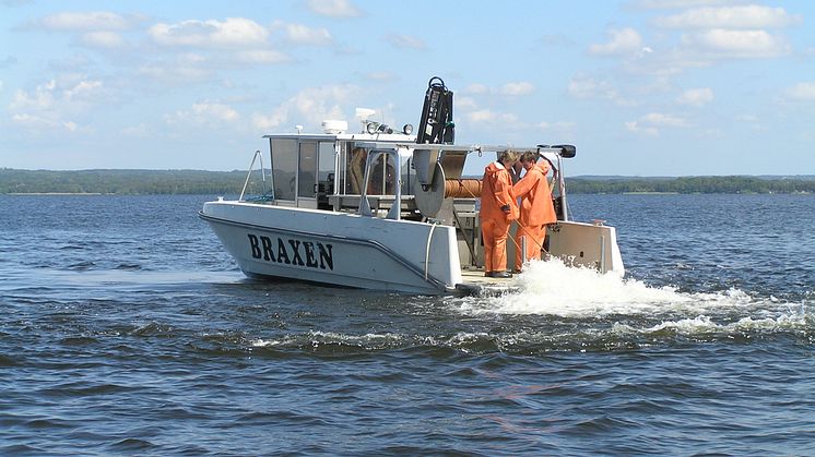 Fiske med trålning och elektricitet för att rena Vallentunasjön 