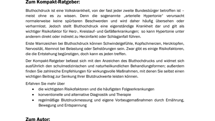 Waschzettel Bluthochdruck