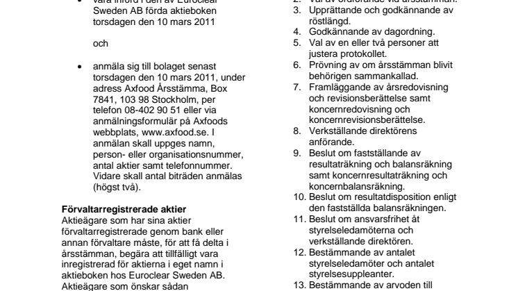 Kallelse till årsstämma