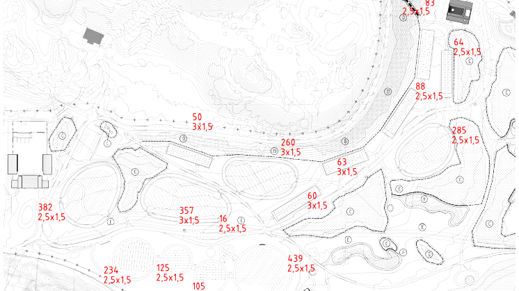 Antal kistgravplatser i stadens bygglovsritning för etapp 1, räknade av Låt Parken Leva