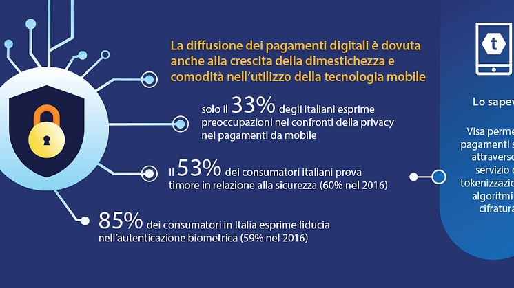 Infografica Digital Payments Study 2017 di Visa - Dati Italia
