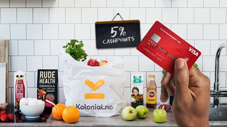 Nå kan medlemmer av Norwegian Reward tjene fem prosent CashPoints på dagligvarer hos Kolonial.no