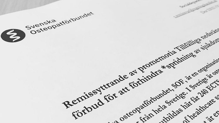 Remissyttrande till Socialdepartementet