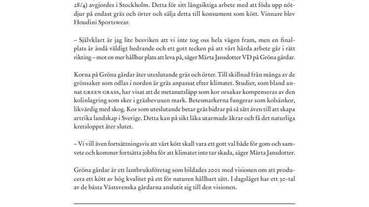 En hållbar köttproduktion