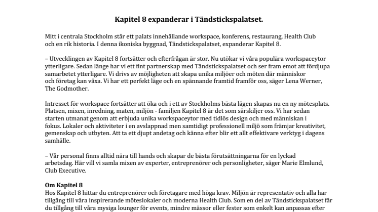 Kapitel 8 expanderar i Tändstickspalatset.