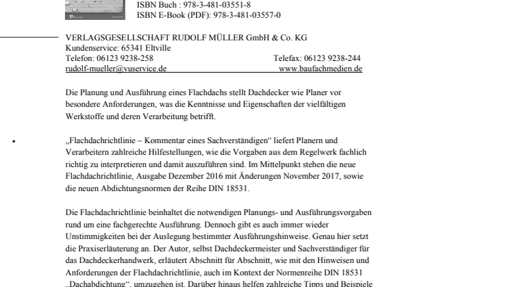Flachdachrichtlinie – Kommentar eines Sachverständigen