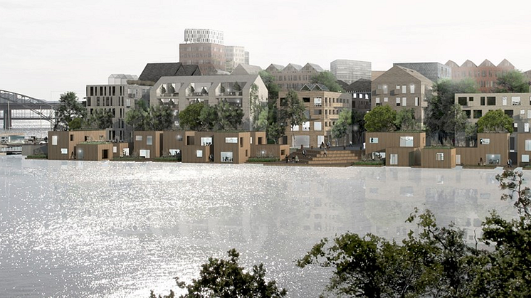 Studentbostäder i Kolkajen. Bild: Stockholms stad, Adept & Mandaworks
