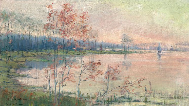 Helmi Sjöstrand, Strandlandskap, 1888. Olja på duk, 29,5 x 49,5 cm. Önningebymuseet. Foto: Kjell Söderlund
