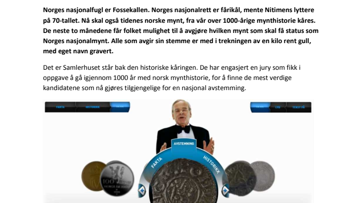 Historisk kåring av Tidenes norske mynt