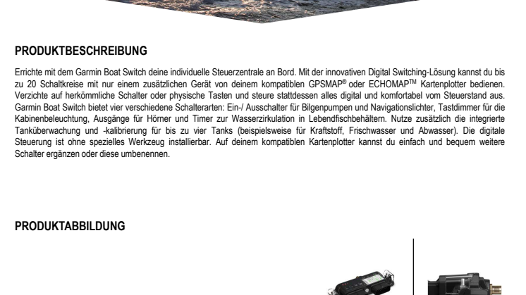 Datenblatt Garmin BOAT SWITCH