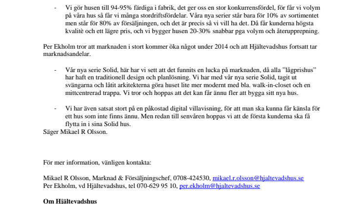 Hjältevadshus ökar sitt fokus på lågprissegmentet