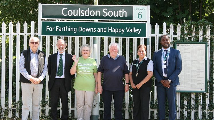 New Coulsdon South station signs promote Farthing Downs and Happy Valley - more pictures available to download below