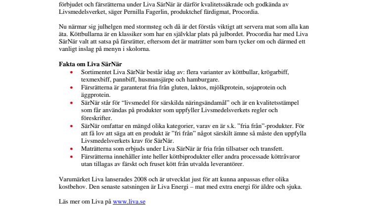 Köttbullar som alla kan äta till skolornas julbord	