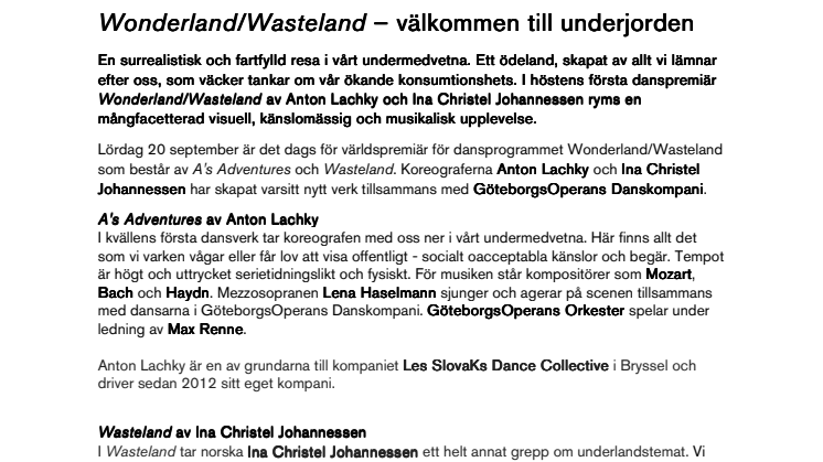 Wonderland/Wasteland – välkommen till underjorden 