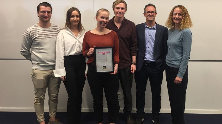 Vinnarna av The BoKlok Challenge 2019, tillsammans med Jerker Lessing & Sara Erman från BoKlok