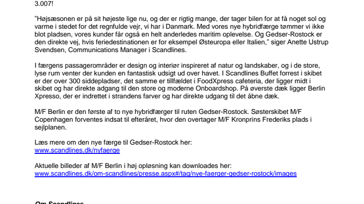 M/F Berlin sætter ny rekord 