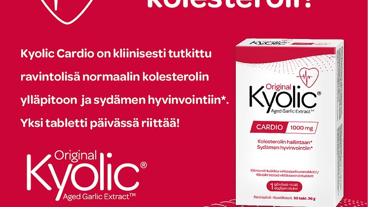 Kyolic Cardio on uutuus kolesteroliarvojen ja verenpaineen hallintaan