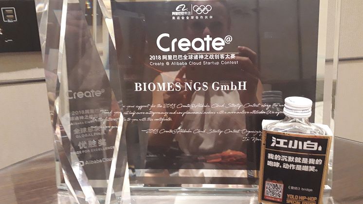Der Alibaba „Prize for Excellence“ ging 2018 an das Wildauer Startup Biomes.