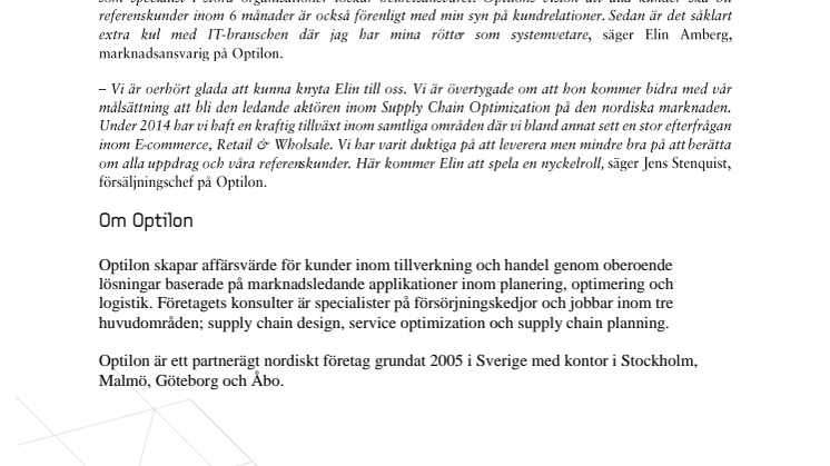 Ny marknadsansvarig på Optilon