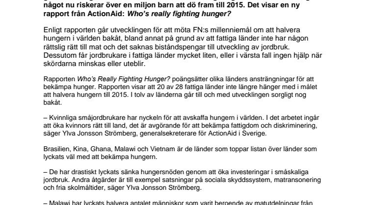 Kvinnliga småjordbrukare har nyckeln för att avskaffa hungern  i världen