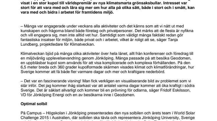  God energi och nyttig kunskap på Klimatveckan 