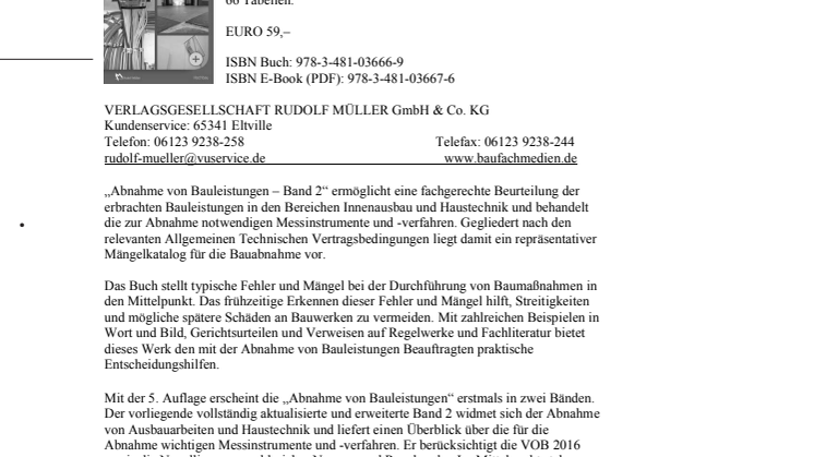 Abnahme von Bauleistungen Band 2